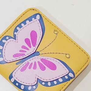 FOSSIL Madison Bifold Yellow Butterfly Wallet